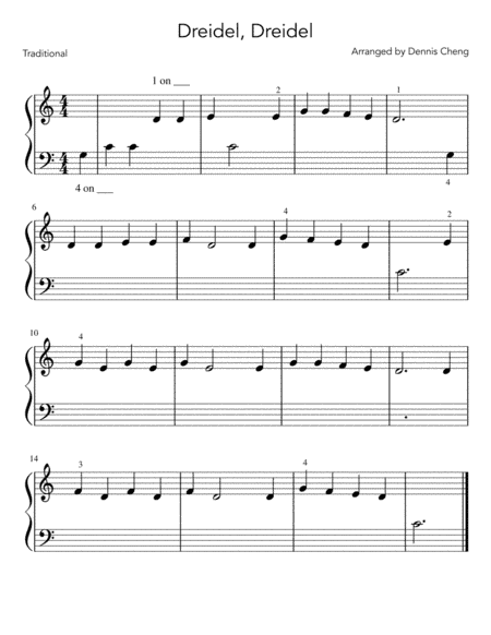 Dreidel Dreidel (The Dreidel Song) - 2 Beginner Piano Versions (arr. Dennis Cheng)