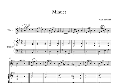 Minuet (In F Major) - Wolfgang Amadeus Mozart (Flute + Piano) (arr. Digital Book Music)