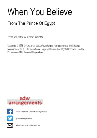 When You Believe (From The Prince Of Egypt) (arr. adw arrangements)