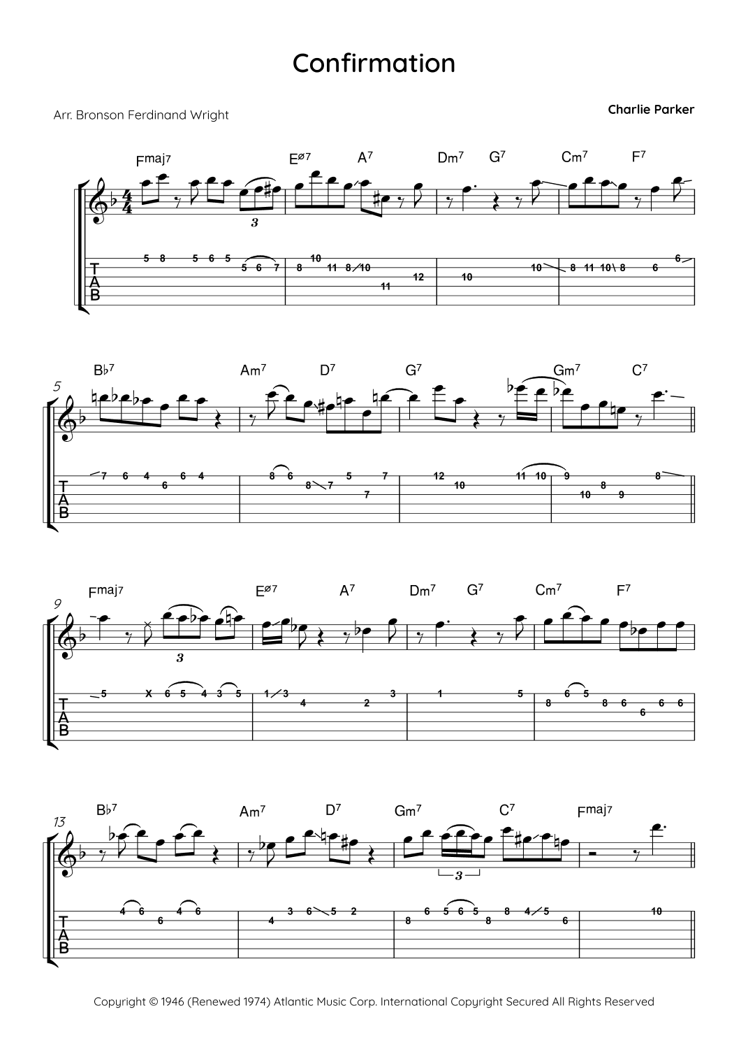 Confirmation (arr. Bronson Ferdinand Wright)
