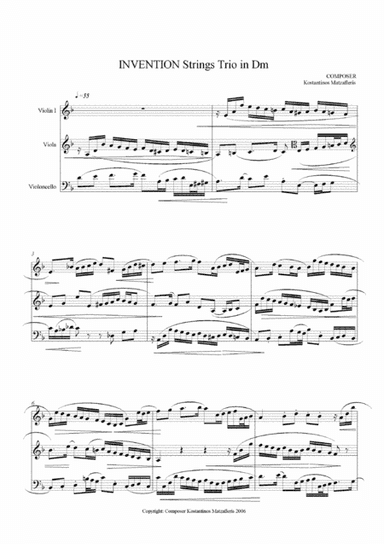 Invention String Trio in Dm