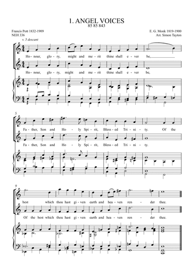 14 Descants and Last Verses to popular hymns (arr. Simon Tayton)