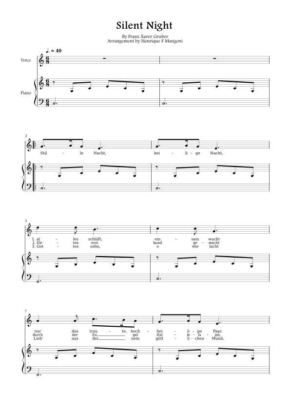 Stille Nacht (german lyrics) (arr. Henrique F Mangoni)