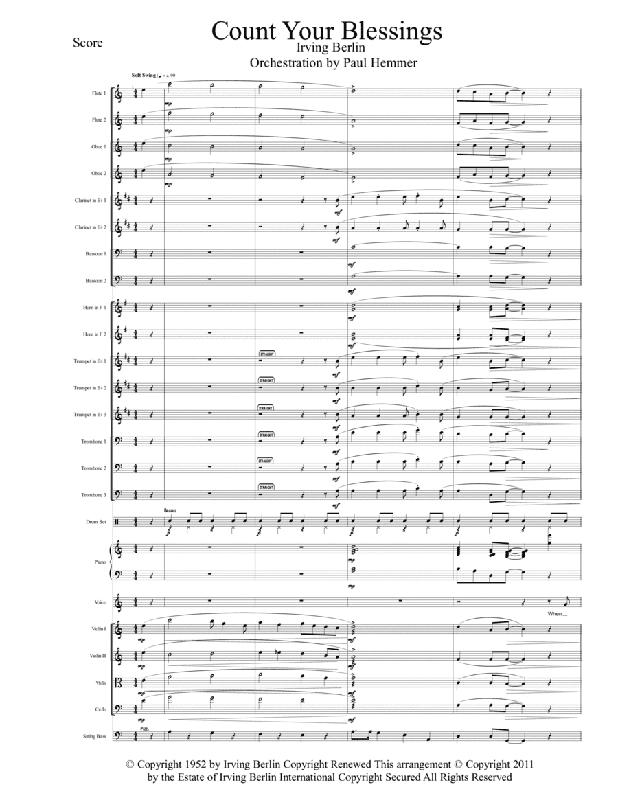 Count Your Blessings Instead Of Sheep (arr. Paul Hemmer)