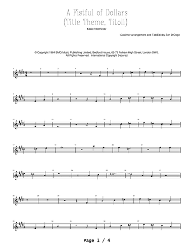 A Fistful Of Dollars (arr. Ben D'Ooge)