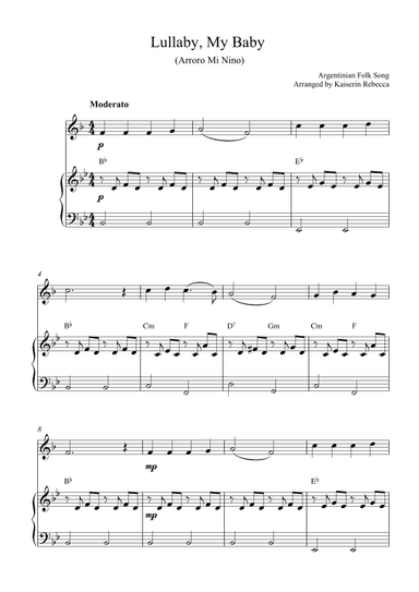 Lullaby, My Baby (Arroro Mi Nino) (arr. Kaiserin Rebecca)