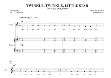 Twinkle Twinkle Little Star (arr. Art.o Artaud)