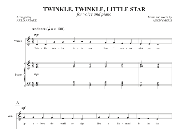 Twinkle Twinkle Little Star (arr. Art.o Artaud)