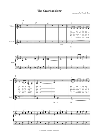 The Crawdad Song - violin trio and piano (arr. Connie Boss)
