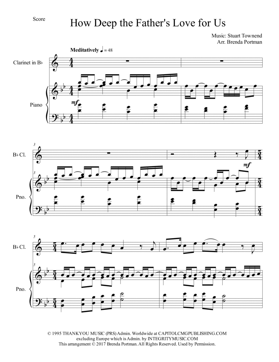 How Deep The Father's Love For Us (arr. Brenda Portman)