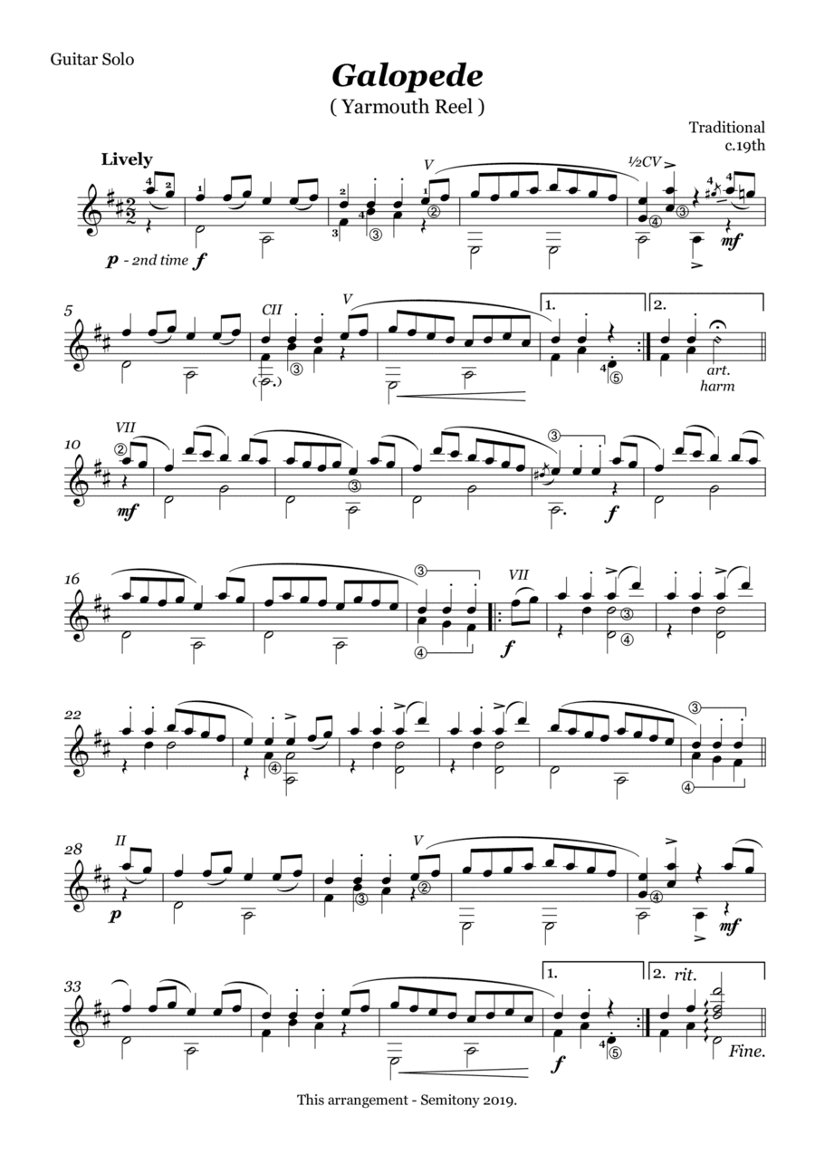 Galopede - Traditional c19th Reel (arr. Semitony)