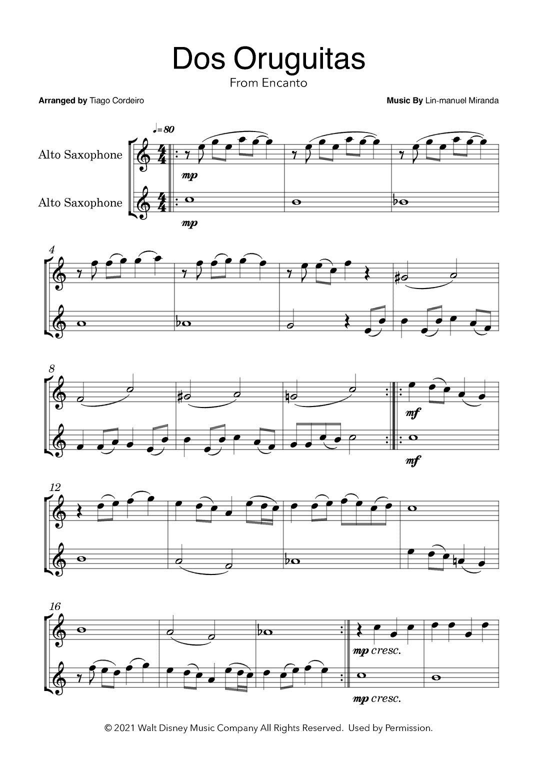 Dos Oruguitas (arr. Tiago Cordeiro)