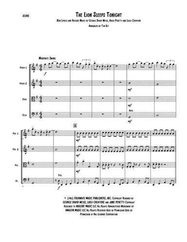 The Lion Sleeps Tonight (arr. Tim Olt)