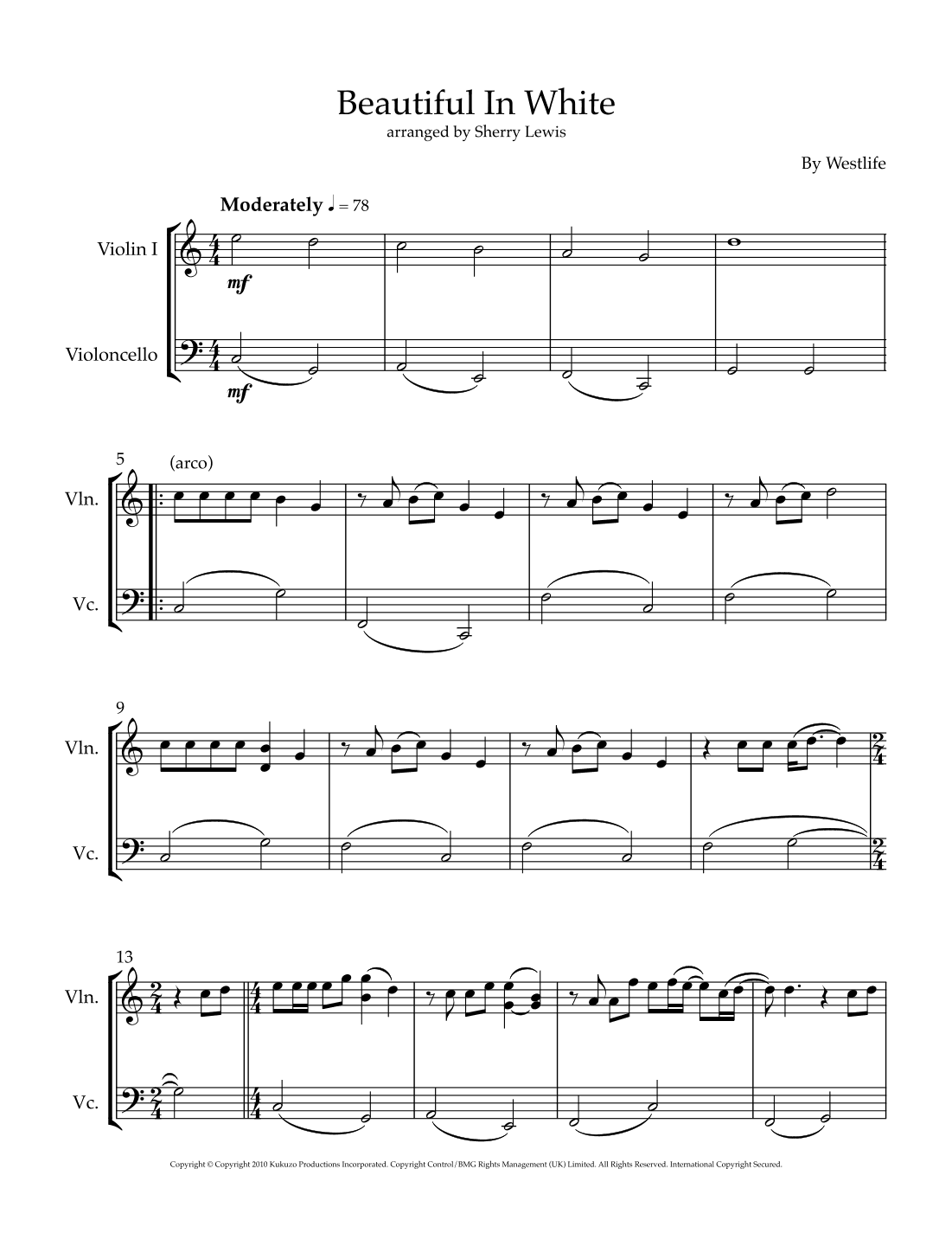 Beautiful In White (arr. Sherry Lewis)
