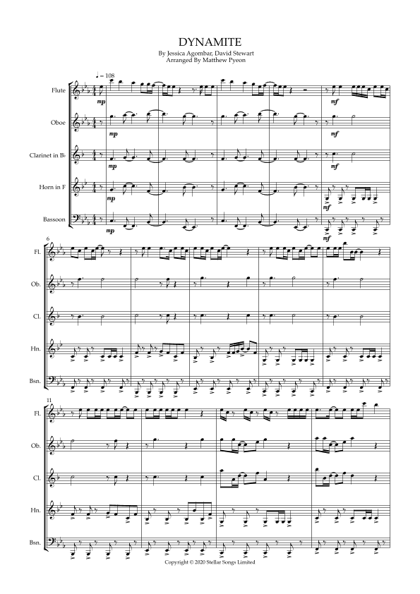 Dynamite (arr. Matthew pyeon)