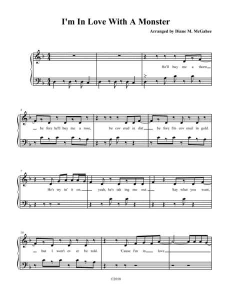 I'm In Love With A Monster (arr. Diane M. McGahee)