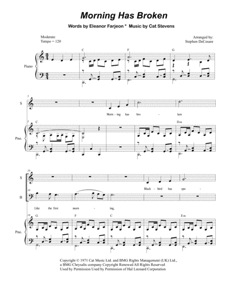 Morning Has Broken (arr. Stephen DeCesare)