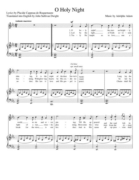 O Holy Night (Original Version) [High Voice; key: Eb] (arr. Maxence Lasserre-Engberts)