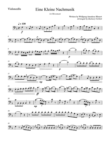 Eine Kleine Nachtmusik, 1st Movement (arr. Zachary Corbett)