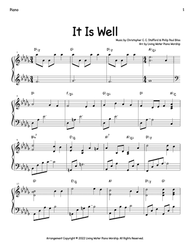 It Is Well (arr. Living Water Piano Worship)