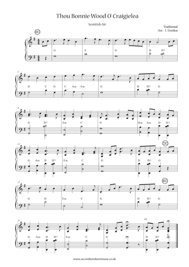 Thou Bonnie Wood O' Craigielea (arr. Julia Gordon)