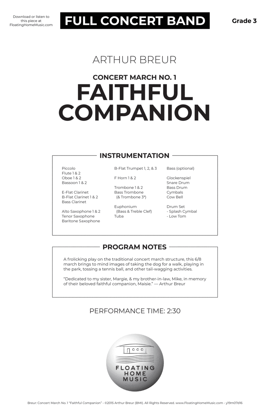Concert March No. 1: "Faithful Companion" - Concert Band