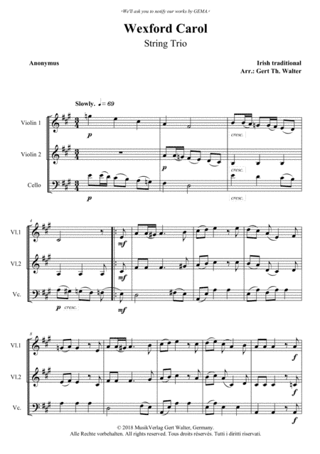 Wexford Carol (arr. Gert Th. Walter)