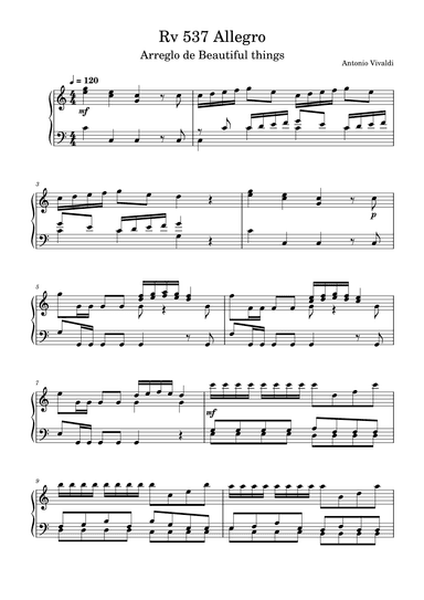 Allegro-Antonio Vivaldi Rv 537 (arr. Beautiful things)