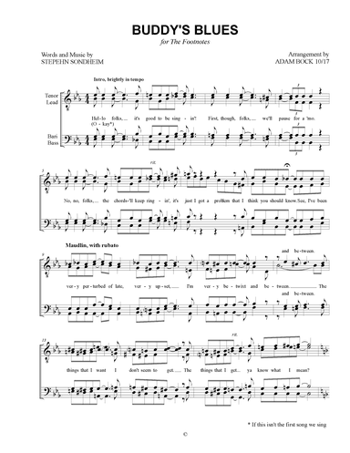 Buddy's Blues (the God-why-don't-you-love-me Blues) (arr. Adam Bock)