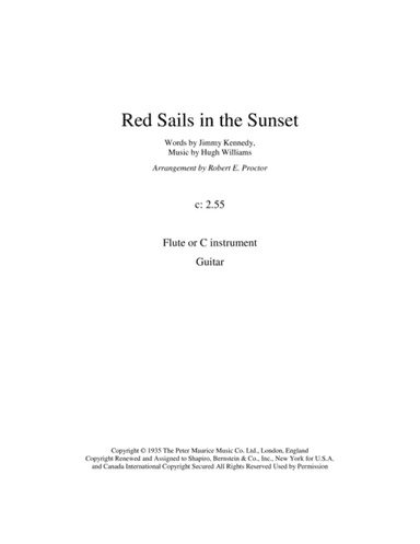 Red Sails In The Sunset (arr. Robert E. Proctor)