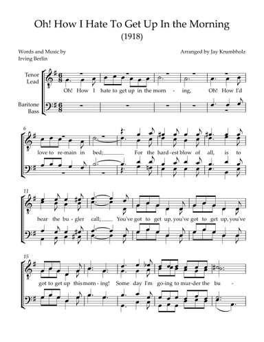 Oh! How I Hate To Get Up In the Morning (arr. Jay Krumbholz)