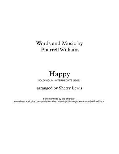 Happy (arr. Sherry Lewis)