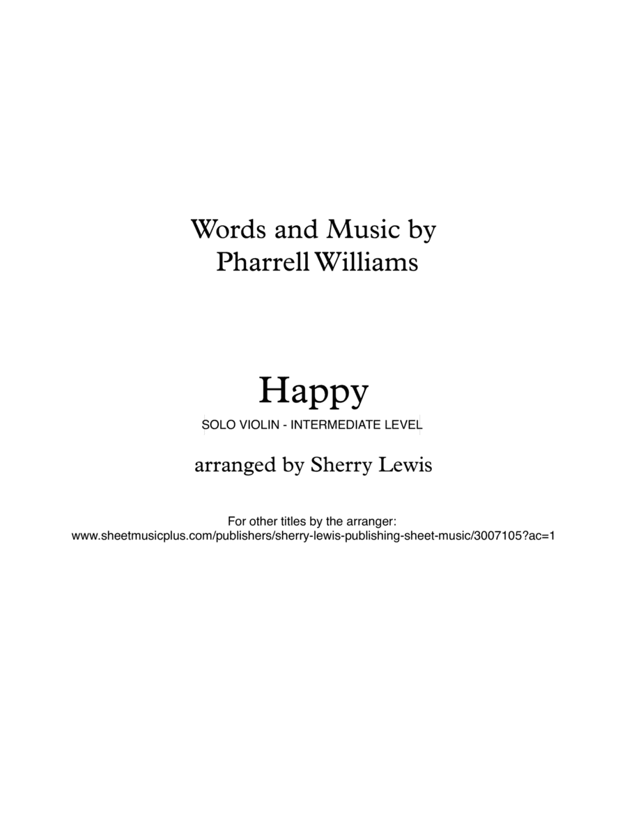 Happy (arr. Sherry Lewis)