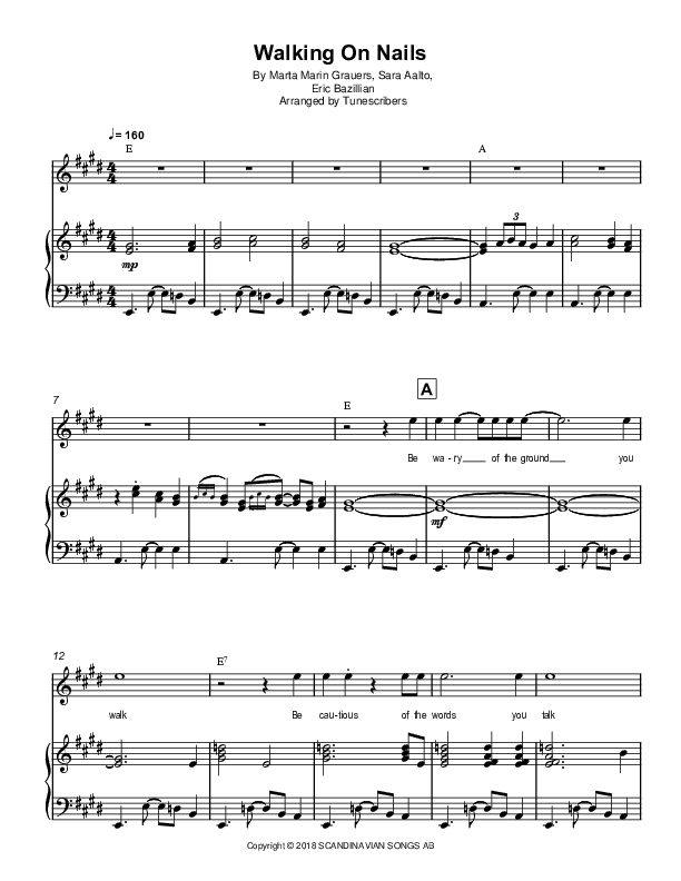 Walking On Nails (arr. Tunescribers)