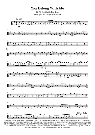 You Belong With Me (arr. Thiago Marconato)