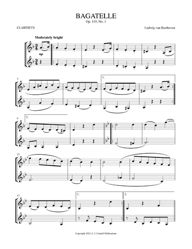 Bagatelle, Op. 119, No. 1 (arr. Mark Phillips)