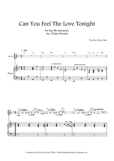 Can You Feel The Love Tonight (arr. Duda Oriontte)