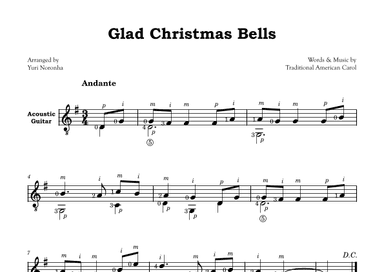 Glad Christmas Bells - For Acoustic Guitar (G) (arr. Yuri Noronha)
