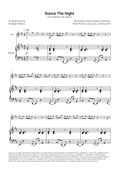 Dance The Night (arr. Rodrigo Faleiros)