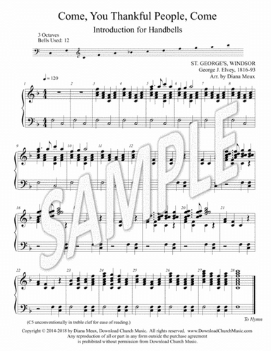 Come, You Thankful People, Come - Handbells intro and descant (3 octaves) (arr. Diana Meux)