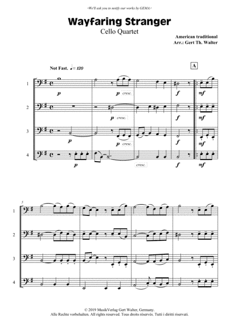 Wayfaring Stranger (arr. Gert Th. Walter)