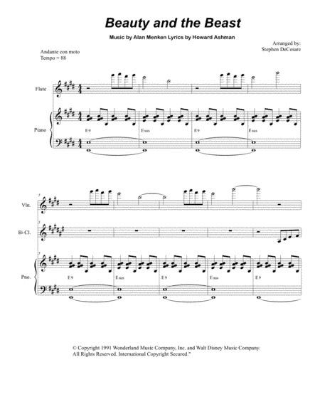 Beauty And The Beast (arr. Stephen DeCesare)