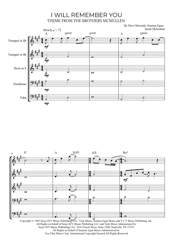 I Will Remember You (arr. Alex Nunes Rodrigues)