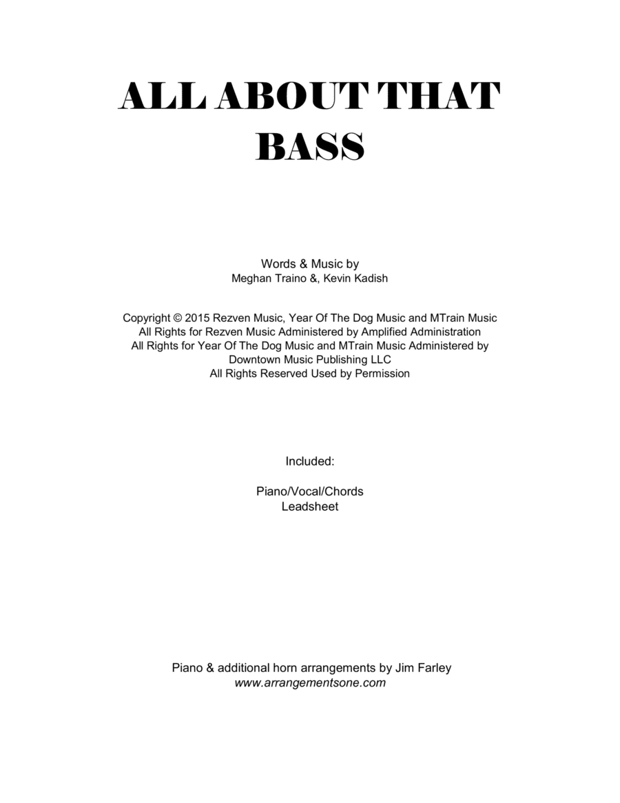 All About That Bass (arr. Jim Farley www.arrangementsone.com)