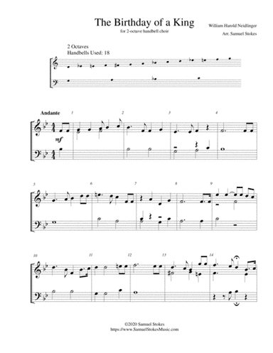 The Birthday of a King - for 2-octave handbell choir (arr. Samuel Stokes)