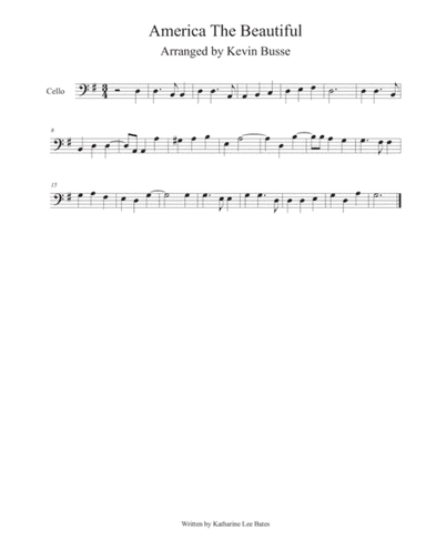 America The Beautiful - Cello (arr. Kevin Busse)