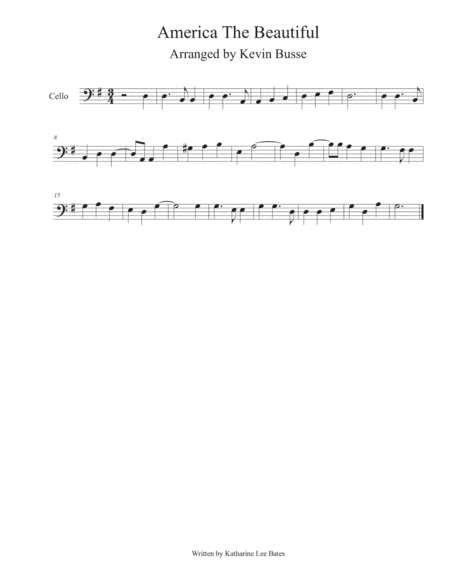 America The Beautiful - Cello (arr. Kevin Busse)