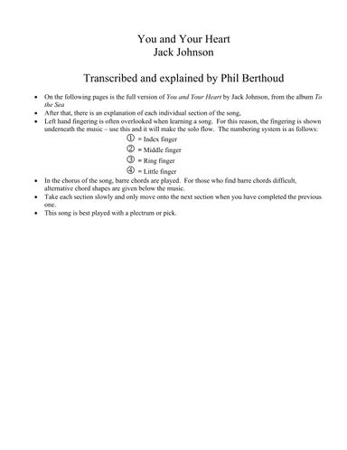 You And Your Heart (arr. Phil Berthoud)