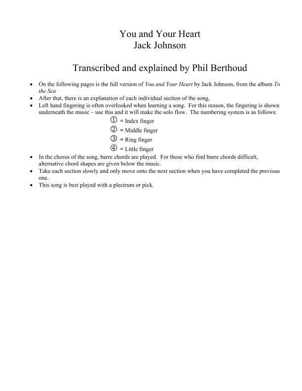 You And Your Heart (arr. Phil Berthoud)