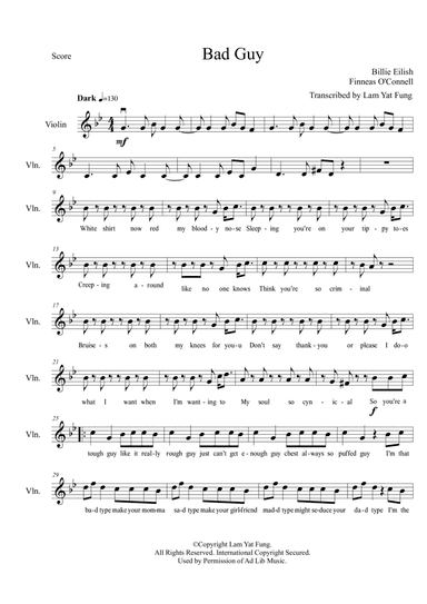 Bad Guy (arr. Lam Yat Fung)